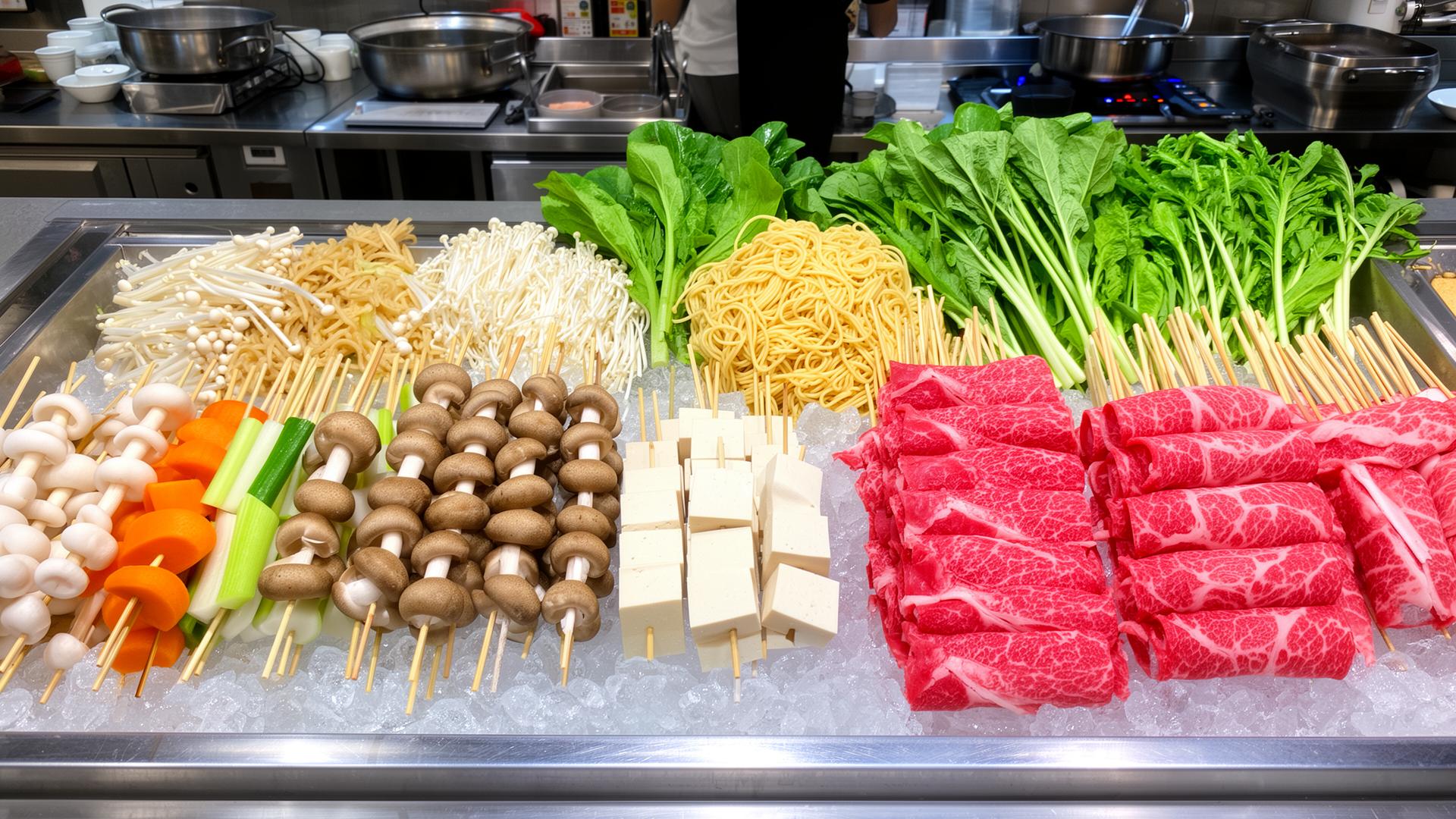 Vers ingrediënten display